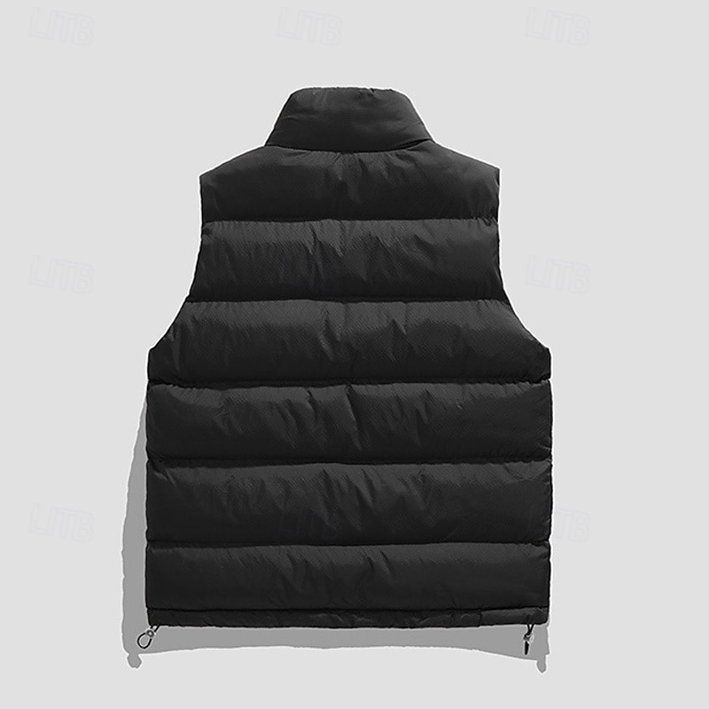 Per uomo Smanicato Gilet imbottito Gilet Giornaliero Appuntamento Da mare Di tendenza Informale Autunno inverno Tasche Poliestere Tenere al caldo Comodo Liscio Cerniera Colletto alla coreana Standard del 2025 a $42.99 –P15