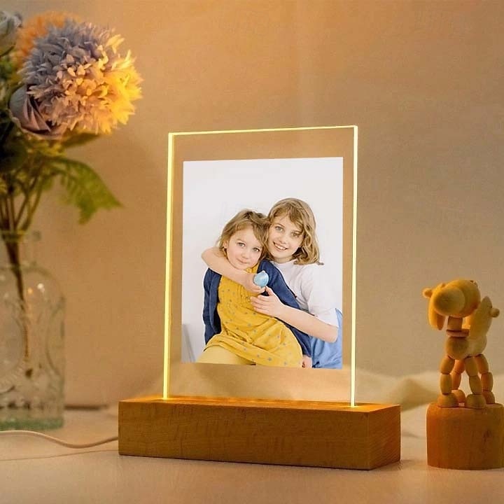 персонализированная фоторамка с подсветкой, акриловый ночник, питание от USB, идеально подходит для дня святого валентина, дня рождения, подарка для детей, семьи, детей, друзей и влюбленных 2026 - $16.99 –P7