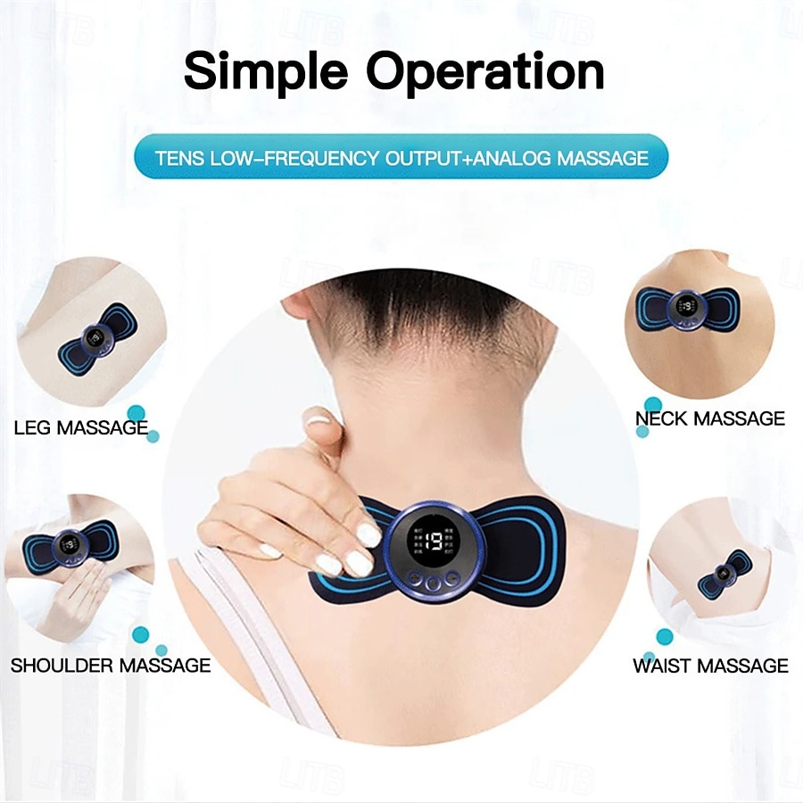 3/6 stuks smart ems nekmassager mini nek- en rugstimulatiemassager draagbare gelpad sticker dun 2025 - $24.99 –P14