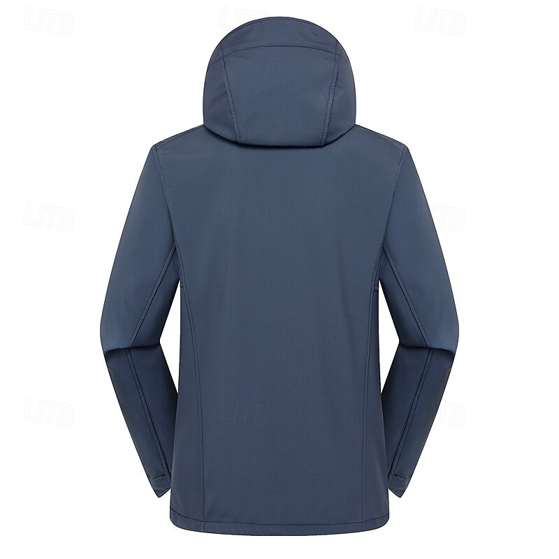 Men's Hiking Fleece Jacket Winter Outdoor Patchwork Thermal Warm Fleece Lining Waterproof Windproof Fleece Jackets Full Zip Climbing Camping / Hiking / Caving Traveling Dark Grey Black White Navy Blue 2025 - $70.99 –P9