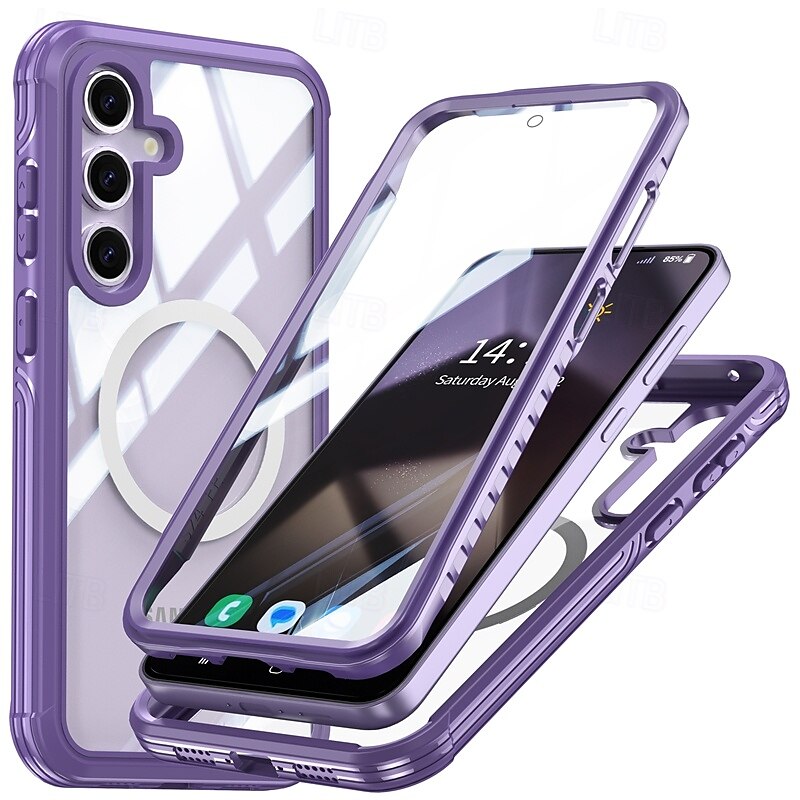 Phone Case For S24 FE S25 Ultra Back Cover Magnetic Support Wireless Charging Shockproof Retro TPU Acrylic 2025 - $20.99 –P4