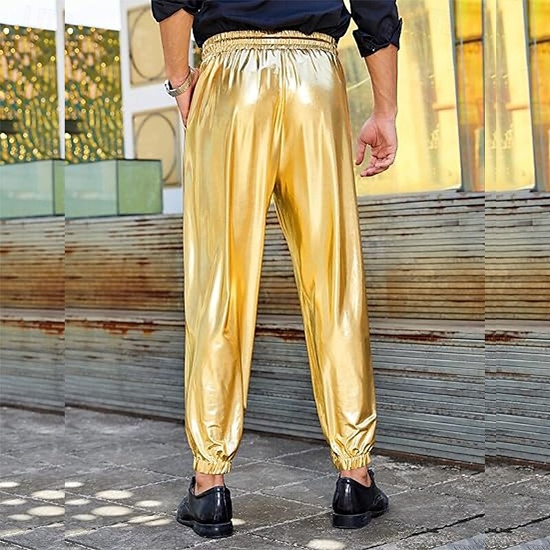 Per uomo Pareggiatore Pantaloni Pantaloni casual Tasche A cordoncino Vita elastica Liscio Comfort Palco Da mare Di tendenza Informale Argento Nero Media elasticità del 2025 a $22.99 –P2