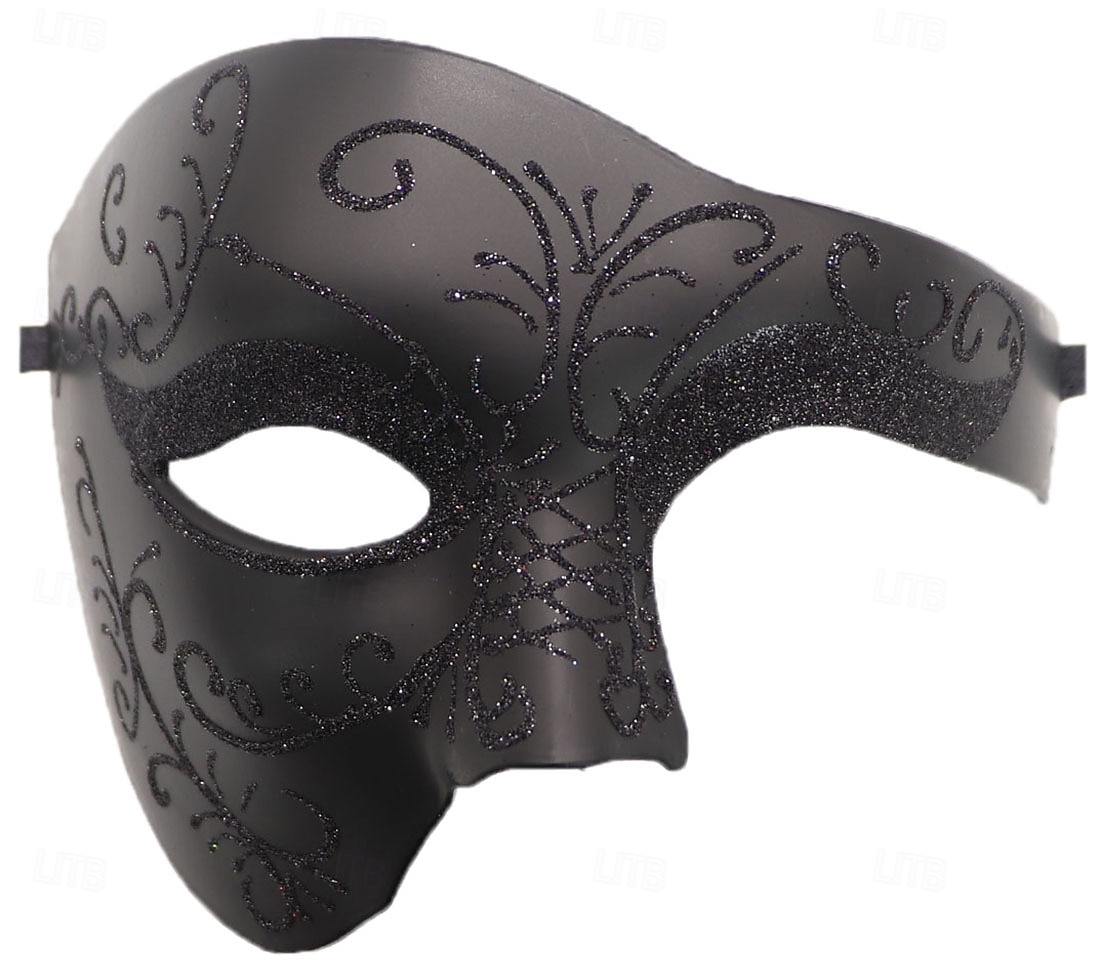 6 Maschere Veneziane In Pizzo Nero - Per Carnevale, Halloween E Feste In Maschera