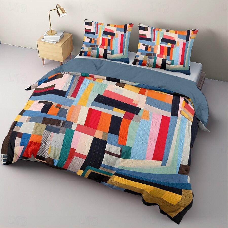 Christmas Duvet Cover Set with Festive Stripe Pattern Cozy Christmas Comforter Set Full Holiday Bedding Includes Duvet Cover and Pillowcases Perfect for Adding Seasonal Cheer to Your Bedroom 2025 - $60.99 –P5