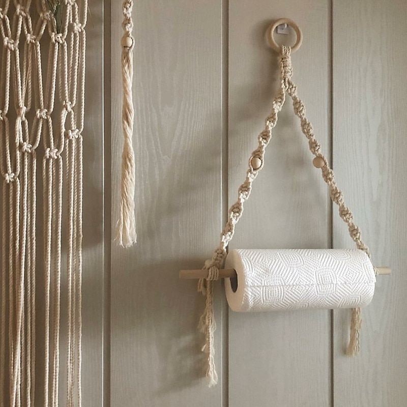 Towel Holder Eco-friendly Multifunctional Wood Cotton Rope Towel Storage Rack for Home 2025 - $116.99 –P1