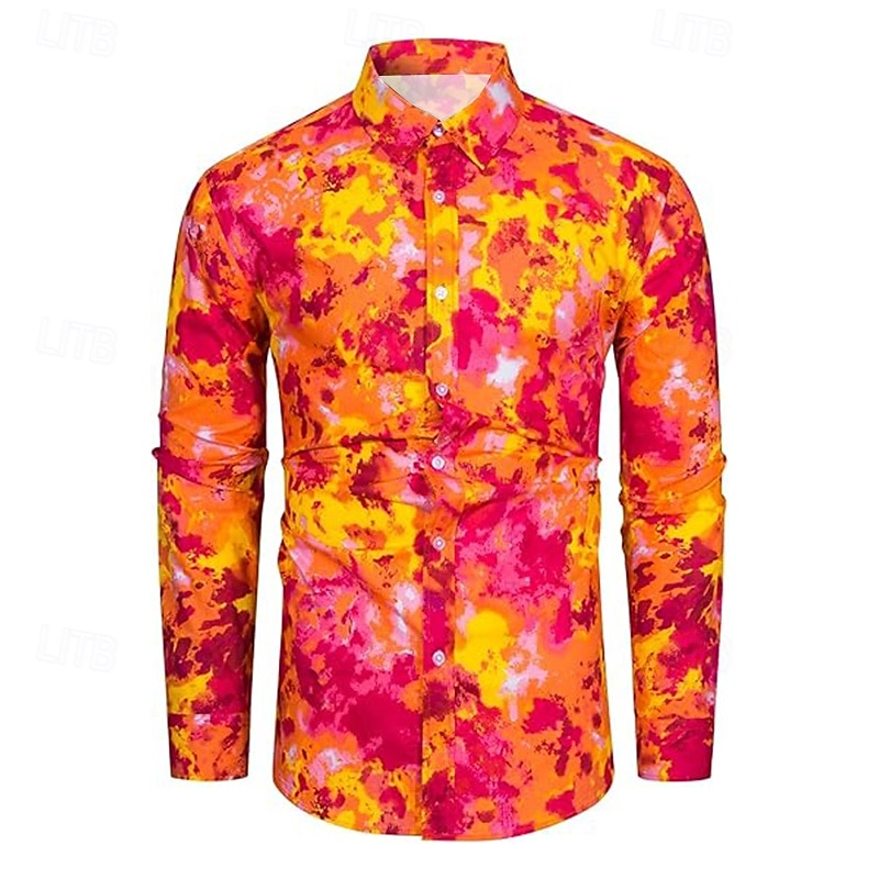 Retro Vintage 1970er Hemd Hippie Herren Halloween Karneval Party Party / Abend Alltagstauglich Erwachsene Hemd 2025 - $23.99 –P1
