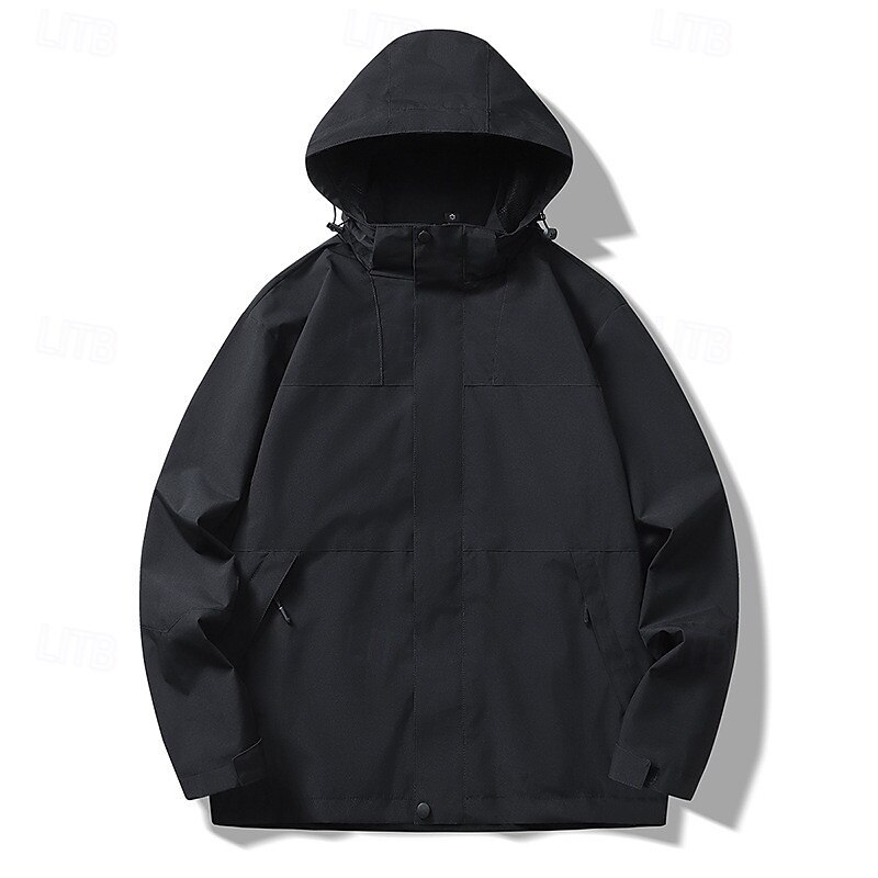 Homens Mulheres Jaqueta de Trilha Inverno Ao ar livre Bloco de cor Prova-de-Água A Prova de Vento Zíper Frontal Jaqueta leve Zip Completo Campismo / Escursão / Espeleologismo Preto Rosa claro Camelo de 2025 por $38.99 –P17