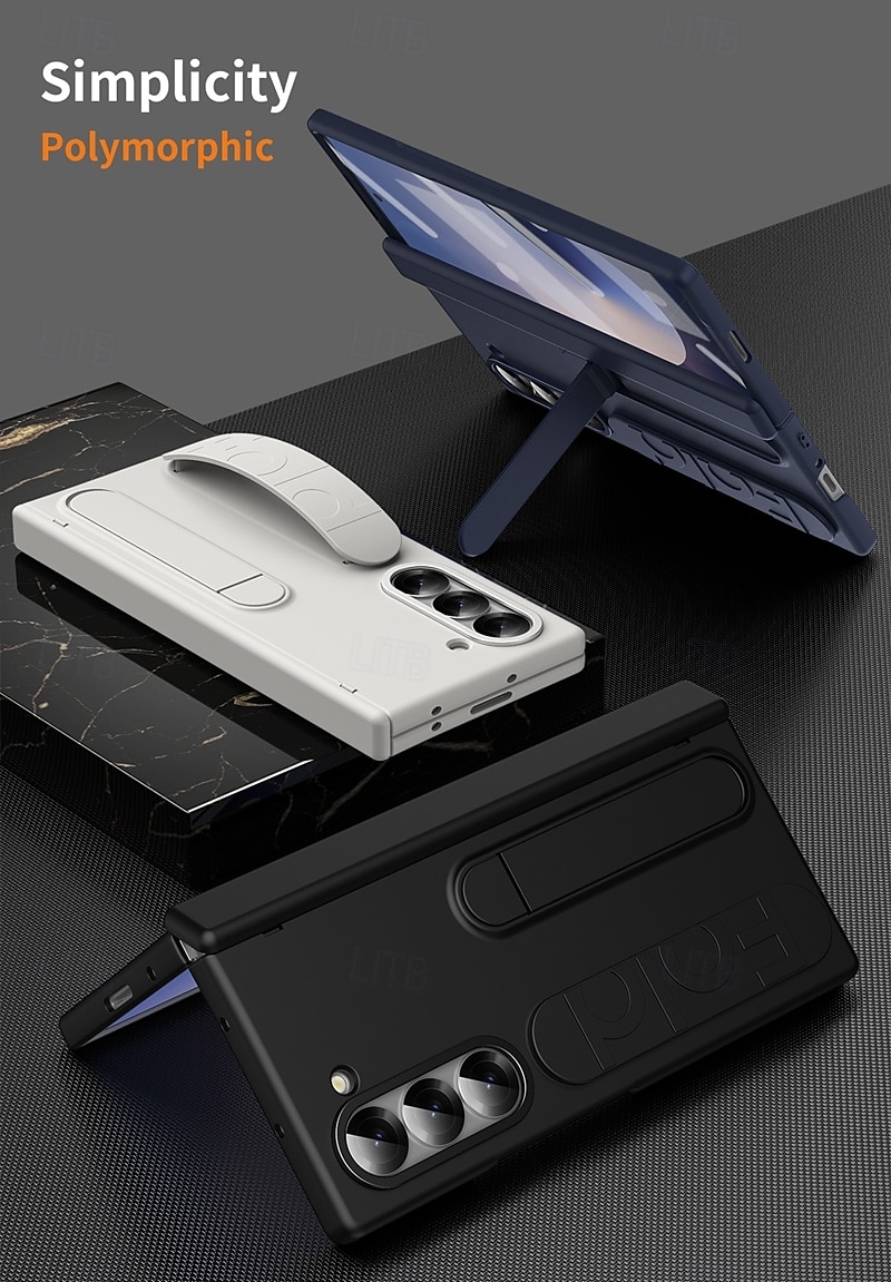 Чехол для телефона Samsung Galaxy Z Fold 6 с подставкой и защитой экрана защита всей поверхности ретро броня PC силикон 2025 - $45.99 –P5