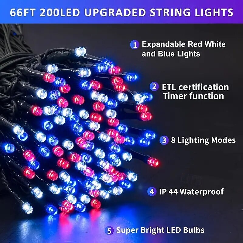 DC24V Safe Voltage LED Xmas String Lights 100M 50M 20M 10M with 800 LEDs and 400 LEDs, Fairy Strip Holiday Lights, IP65 Waterproof Outdoor Lighting for Christmas, Party, New Year Events, US/EU/AU/UK Plug 2025 - $22.99 –P9