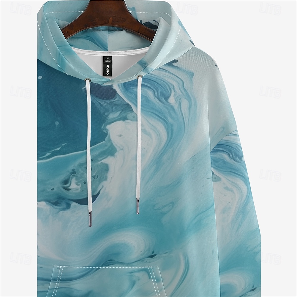 Herr Grafisk Flödande Quick / Vätska Huvtröja Huvtröjor Tröja Huvtröja Långärmad Huvtröja Huva Semester 3D-tryck Semester Utomhussport Utekväll Blå Tryck Vinter Vår & Höst Designer 2025 - $28.99 –P6
