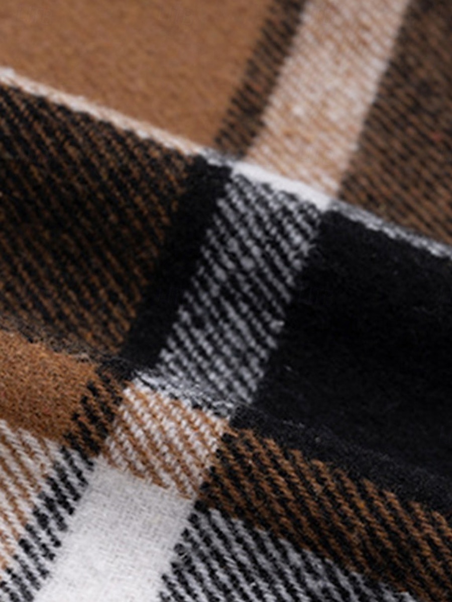 Per donna Giacca con cappuccio Esterno Strada Da tutti i giorni Autunno Inverno Lungo Cappotto Standard Tenere al caldo Traspirante Moda Informale Giacca Manica lunga Righe e Plaid Con tasche Stampa del 2025 a $38.99 –P9