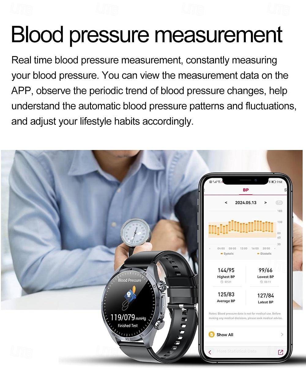 2025年 iMosi TK29 スマートウォッチ 1.43 インチ スマート·ウォッチ ブルートゥース ECG + PPG 温度監視 歩数計 と互換性があります Android iOS 女性 男性 メディアコントロール メッセージ受信通知 カメラコントロール IP68 48mmウォッチケース コレクション – $85.59 –P11