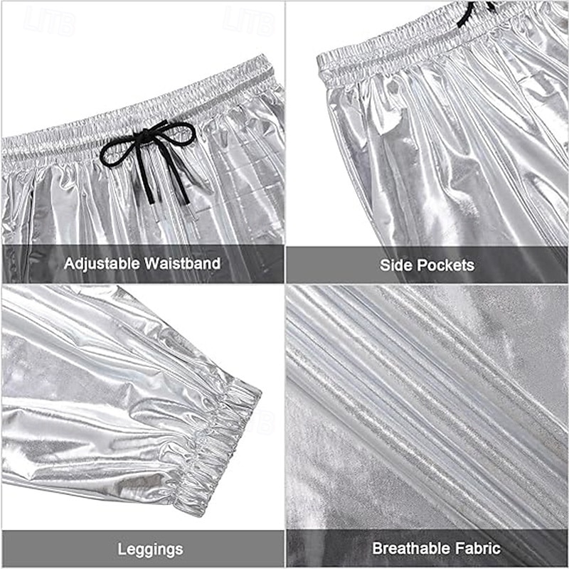 Per uomo Pareggiatore Pantaloni Pantaloni casual Tasche A cordoncino Vita elastica Liscio Comfort Palco Da mare Di tendenza Informale Argento Nero Media elasticità del 2025 a $22.99 –P10