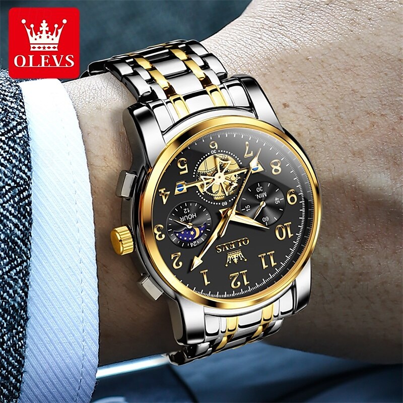 New Olevs Brand Trend Fashion Men'S Watches Luminous Chronograph Digital Scale Multifunction Waterproof Simple Quartz Watch Men'S Wristwatch 2025 - $32.99 –P15