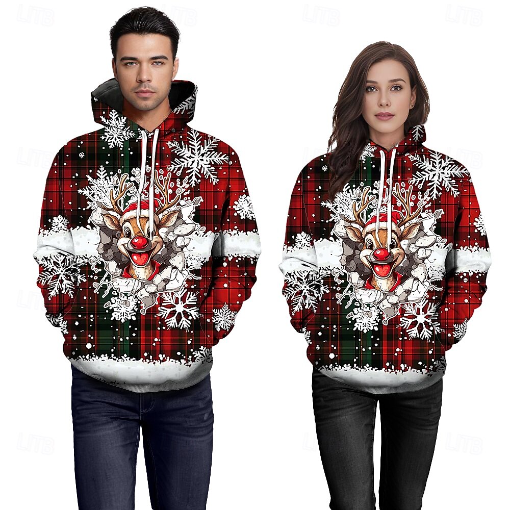 Navidad Papá Noel Sudadera Sudadera con capucha navideña divertida 3D Navidad Bolsillo delantero Gráfico Para Pareja Hombre Mujer Adulto Mascarada Impresión 3D Fiesta Casual Diario 2025 - $29.99 –P5