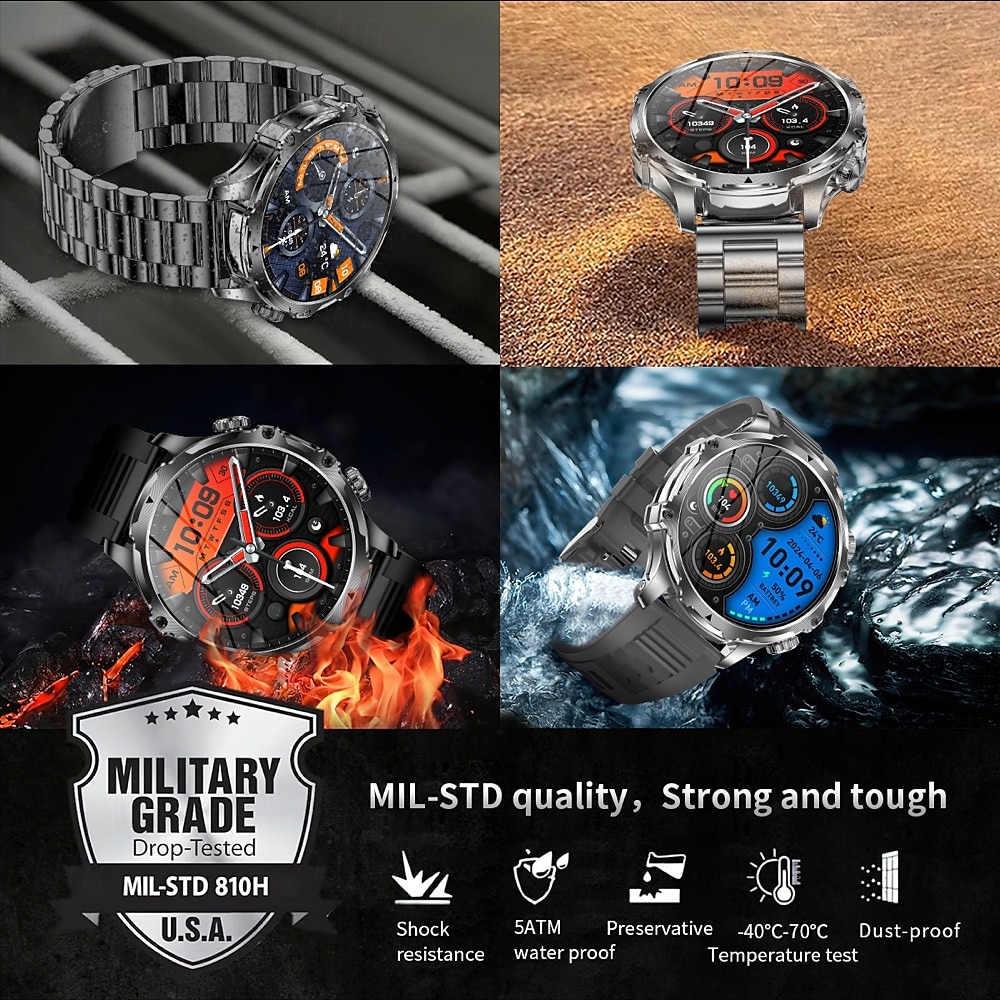 696 AK75 Smart Watch 1.85 inch Smart Band Fitness Bracelet Bluetooth Pedometer Call Reminder Sleep Tracker Compatible with Android iOS Men Hands-Free Calls Message Reminder Step Tracker IPX-0 52mm 2025 - $62.99 –P5