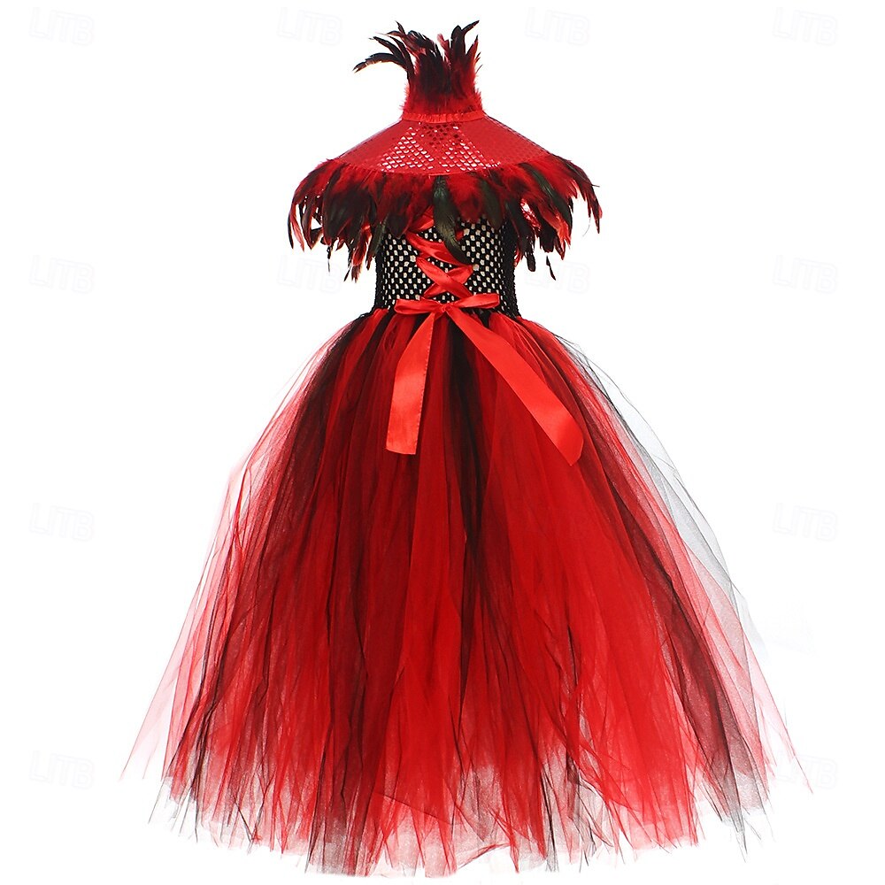 Čerodějnice Upír Scarlet Witch Valpuržina noc Úbory Fancy kostým Dětské Dívčí Výkon Párty Karneval Jednoduchý karnevalový kostým 2025 - $43.99 –P7