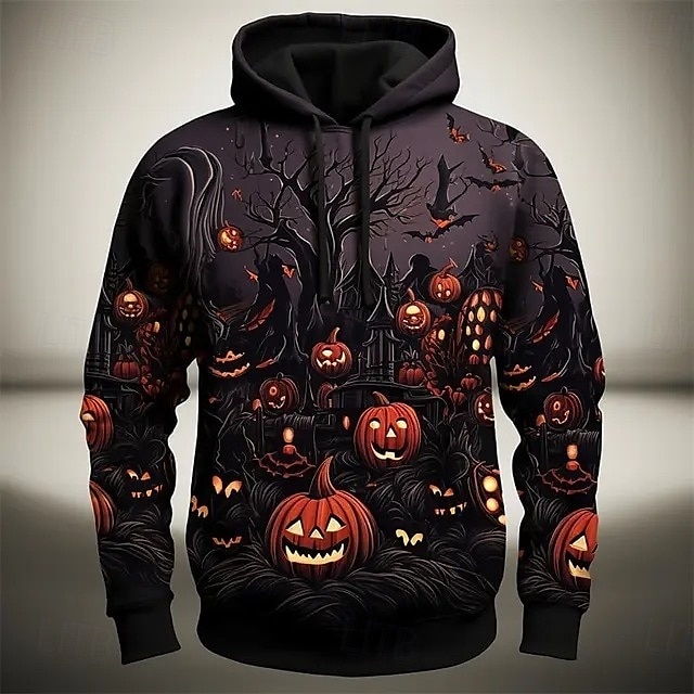Dýně Kapuce Pullover předvečer Všech svatých 3D Přední kapsa Grafika Pro Pro páry Pánské Dámské Dospělé předvečer Všech svatých Karneval Plesová maškaráda 3D tisk Párty Běžné / Denní 2025 - $29.99 –P4