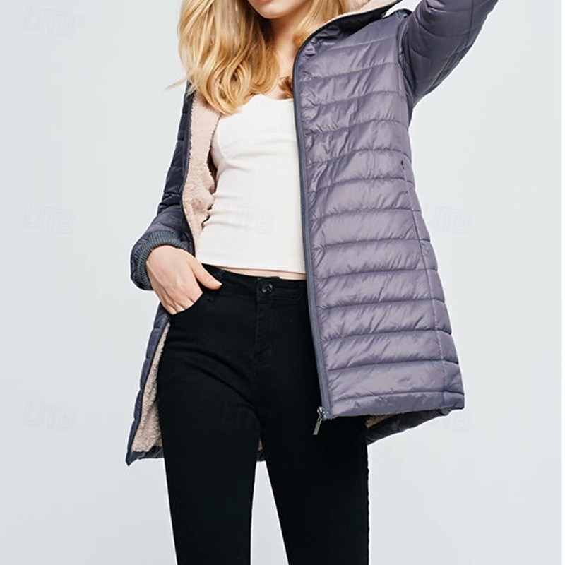 Dame Fleecejakke Fleece Vinter utendørs Varm Myk Bekvem Fleecejakker Hellengdes glidelås Camping / fotturer / grotting Reise Vintersport Svart Rød Navyblå Grønn Kakifarget 2025 - $35.99 –P4