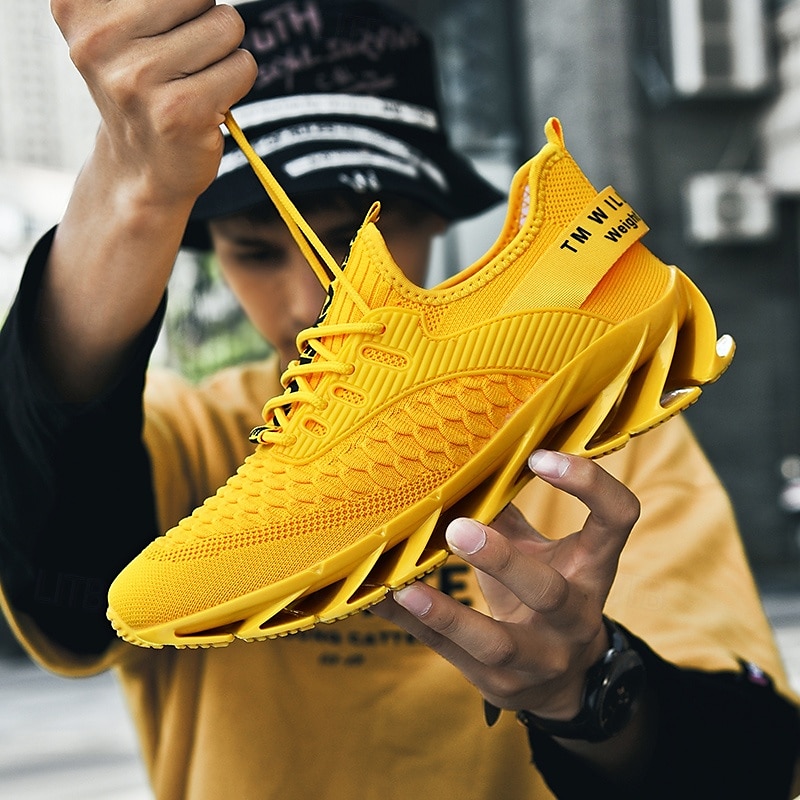 herenmode hardloopsneakers, lichtgewicht ademende sportschoenen met unieke blade-zool, ideaal voor de sportschool, hardlopen en streetwear 2025 - $46.99 –P3