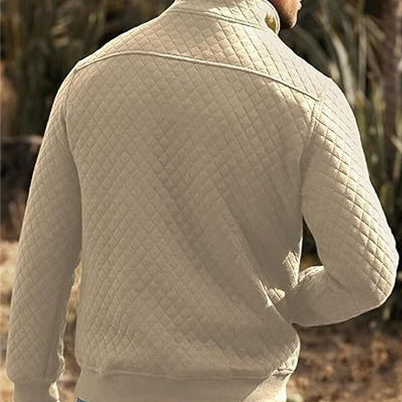Hombre Sudadera Negro Blanco Verde Oscuro Gris Claro Gris Oscuro Cuello Mao Bloque de color Jacquard Retazos Bolsillo Estriado Deporte Diario Festivos Poliéster Texturizado Ropa de calle Básico Casual 2025 - $26.99 –P5
