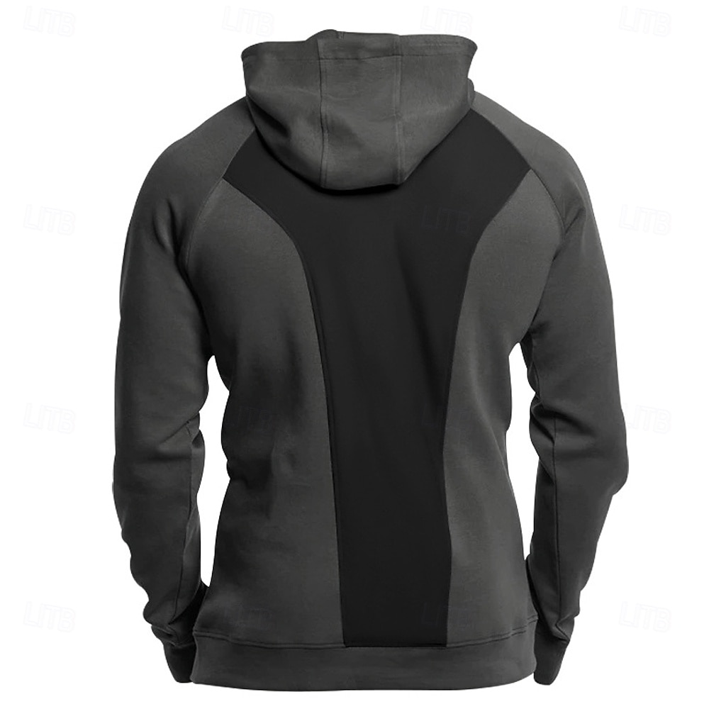 Voor heren Sweatshirt met kwartrits Raglan-hoodie Tactische capuchon Zwart Leger Groen Marineblauw Donkergrijs Capuchon Halve rits Kleurenblok Lapwerk Zak Kwart ritssluiting Werk Sport & Outdoor 2025 - $27.99 –P3