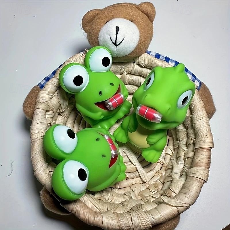 frosk som stikker ut tungen, dinosaurformet klypeleke, stor øyefrosk, nyter stressreduksjon og rebound leketøy halloween julegave 2026 - $8.99 –P3