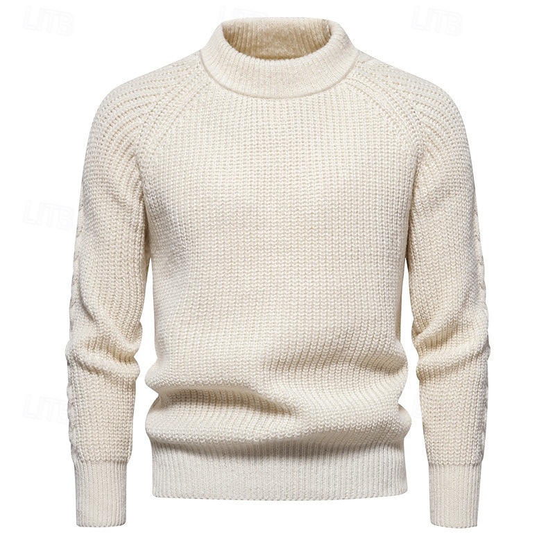 Herren Pullover Gerippt Stricken Normale Oberteile Strick Schmaler Schnitt Glatt Rundhalsausschnitt Moderne zeitgenössische Arbeit Freizeitskleidung Bekleidung Winter Schwarz Blau M L XL 2025 - $35.99 –P1