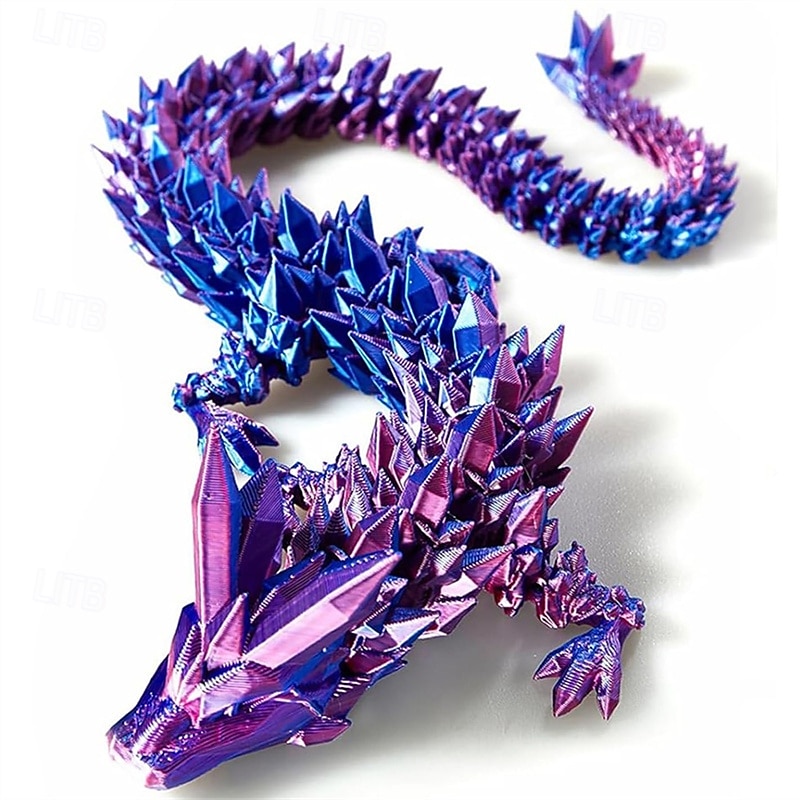 3D drukowane smocze jajo tajemniczy kryształowy smok zabawki fidget, ruchomy smok dekoracja biurka domowego wielkanocna niespodzianka jaja dinozaurów zabawki fidget dla dorosłych dla autyzmu 2025 - $33.99 –P4