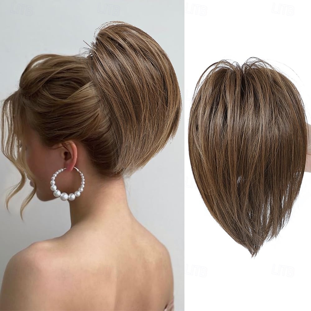 Cordon Queue-de-cheval Doux / Naturel / Faciliter l'habillage Cheveux Synthétiques Pièce de cheveux Extension des cheveux Droit Court Soirée / Fête / Soirée / du quotidien de 2025 ? $11.49 –P1