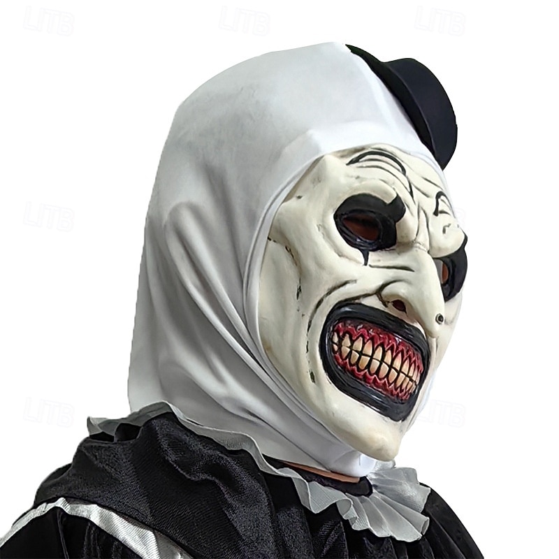 Terrifier Clown Killer Clown Mask Jumpsuit Full Head Kid's Adults' Men's Boys Scary Costume Halloween Carnival Easy Carnival Costume 2025 - $47.31 –P8
