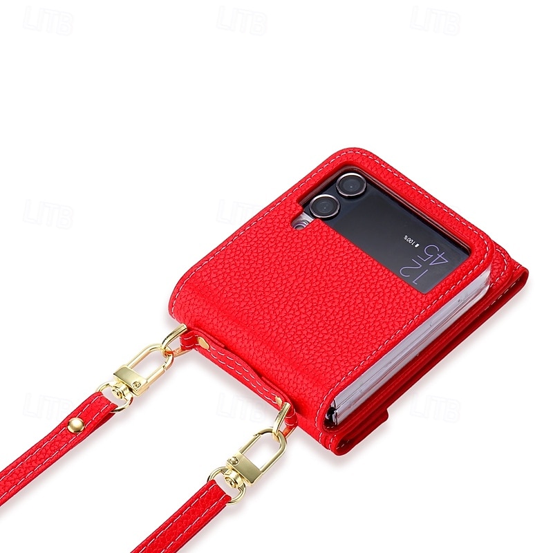 teléfono Funda Para Z Flip 6 Z Flip 5 Z Flip 4 Z Flip 3 Funda Trasera con Soporte Cremallera con cordón Retro TPU Cuero de PU 2025 - $23.99 –P7