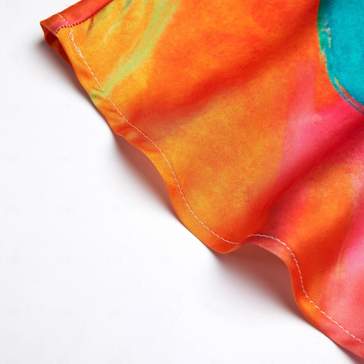 dámské svatební šaty pro hosty ombré potisk ve výstřihu midi šaty elegantní rande krátký rukáv regular fit dovolená denní letní šaty 2025 - $59.99 –P6
