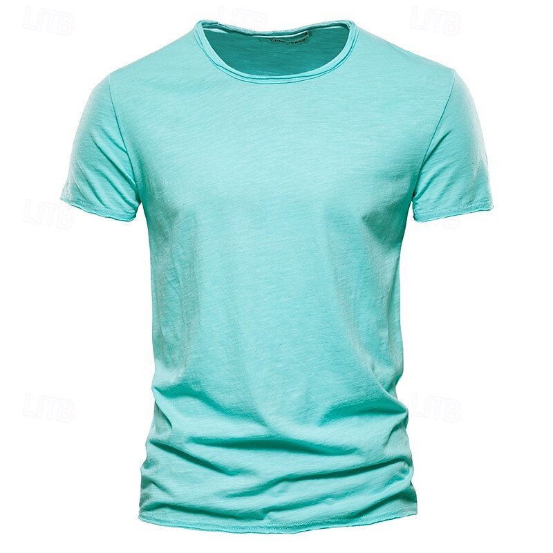 Herr T-shirt Kortärmad Rund halsringning Sommar Enfärgad / vanlig färg Ledigt Klassisk Stil Ledigt / vardag Kamel Svart Vit Topp t-shirt för män 2025 - $16.49 –P9