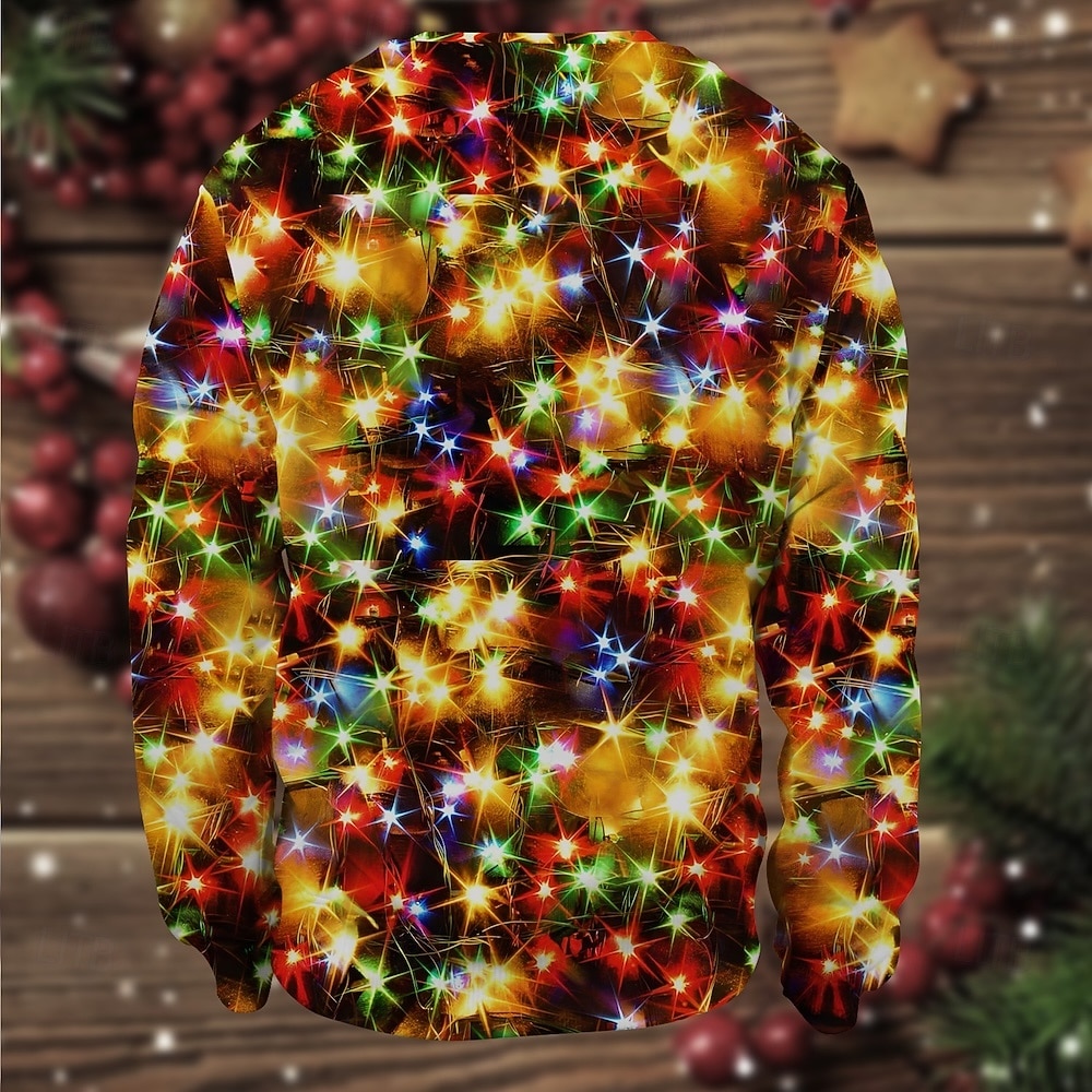 Jul Julbelysning Pullover Rolig jultröja 3D-utskrift 3D Jul Framficka Grafisk Till Par Herr Dam Vuxna Jul Maskerad 3D-utskrift Fest Festival 2025 - $29.99 –P3