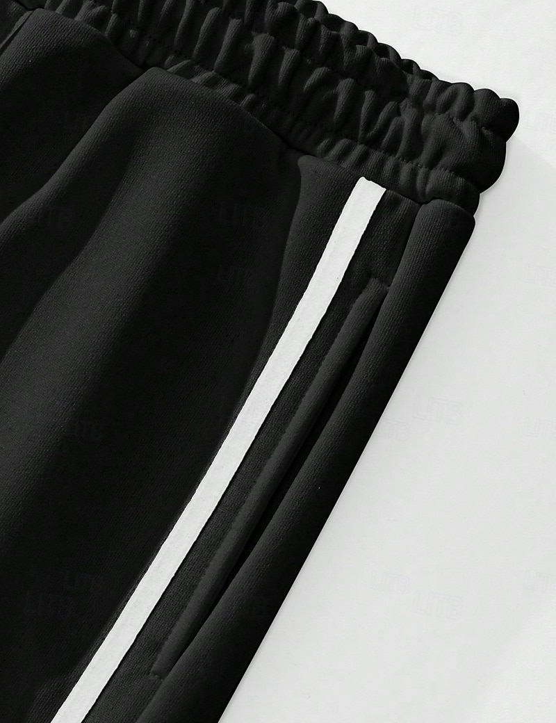Herren Hosen abreißen Hose Hosen Jogginghose mit geradem Bein Tasche Kordelzug Elastische Taille Glatt Komfort Atmungsaktiv Outdoor Täglich Ausgehen Modisch Brautkleider schlicht Schwarz Weiß 2025 - $25.99 –P4