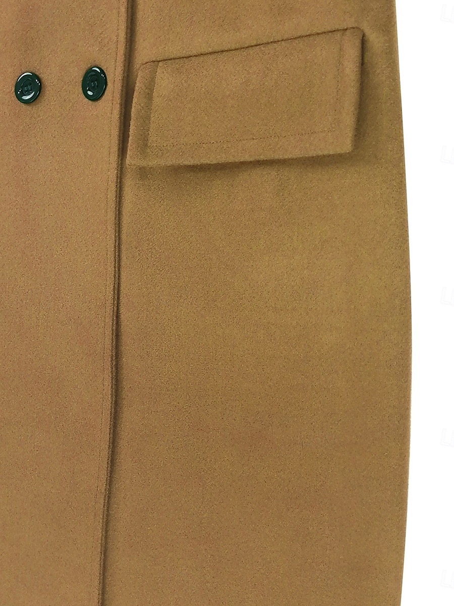 Damen Wintermantel Mantel Umhang / Umhänge Windundurchlässig warm halten Tasche Brautkleider schlicht Streetstyle Glatt Urlaub Arbeit Strasse Freizeitskleidung Einreihiger Verschluss Umlegekragen 2025 - $73.99 –P20