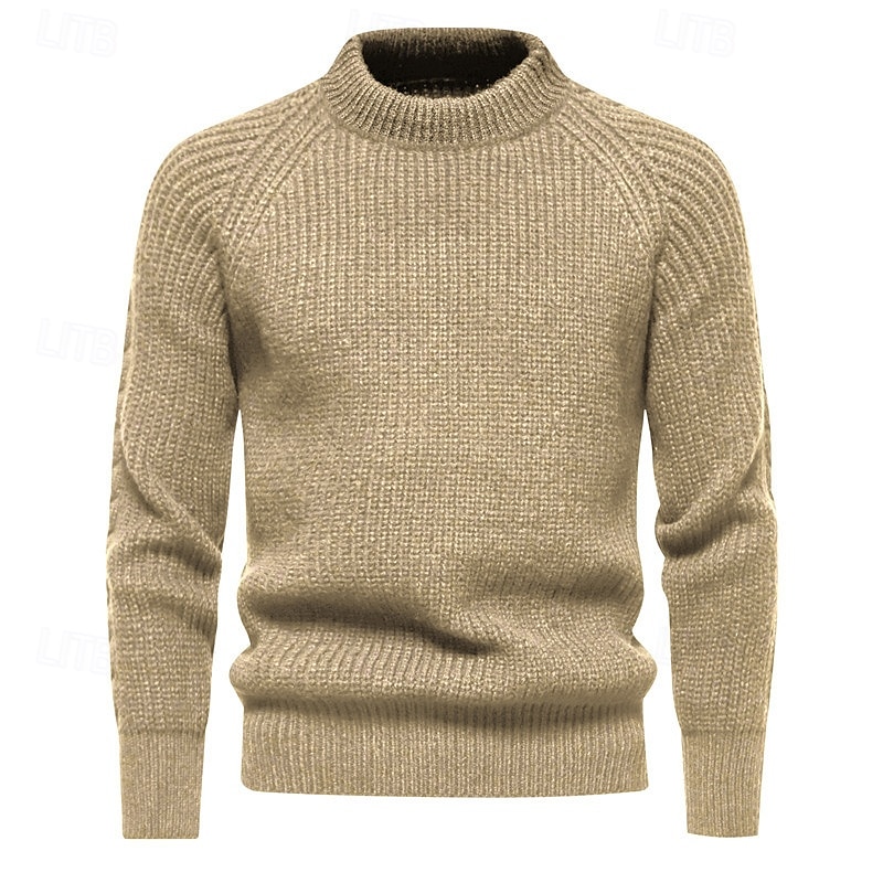 Herren Pullover Gerippt Stricken Normale Oberteile Strick Schmaler Schnitt Glatt Rundhalsausschnitt Moderne zeitgenössische Arbeit Freizeitskleidung Bekleidung Winter Schwarz Blau M L XL 2025 - $35.99 –P5