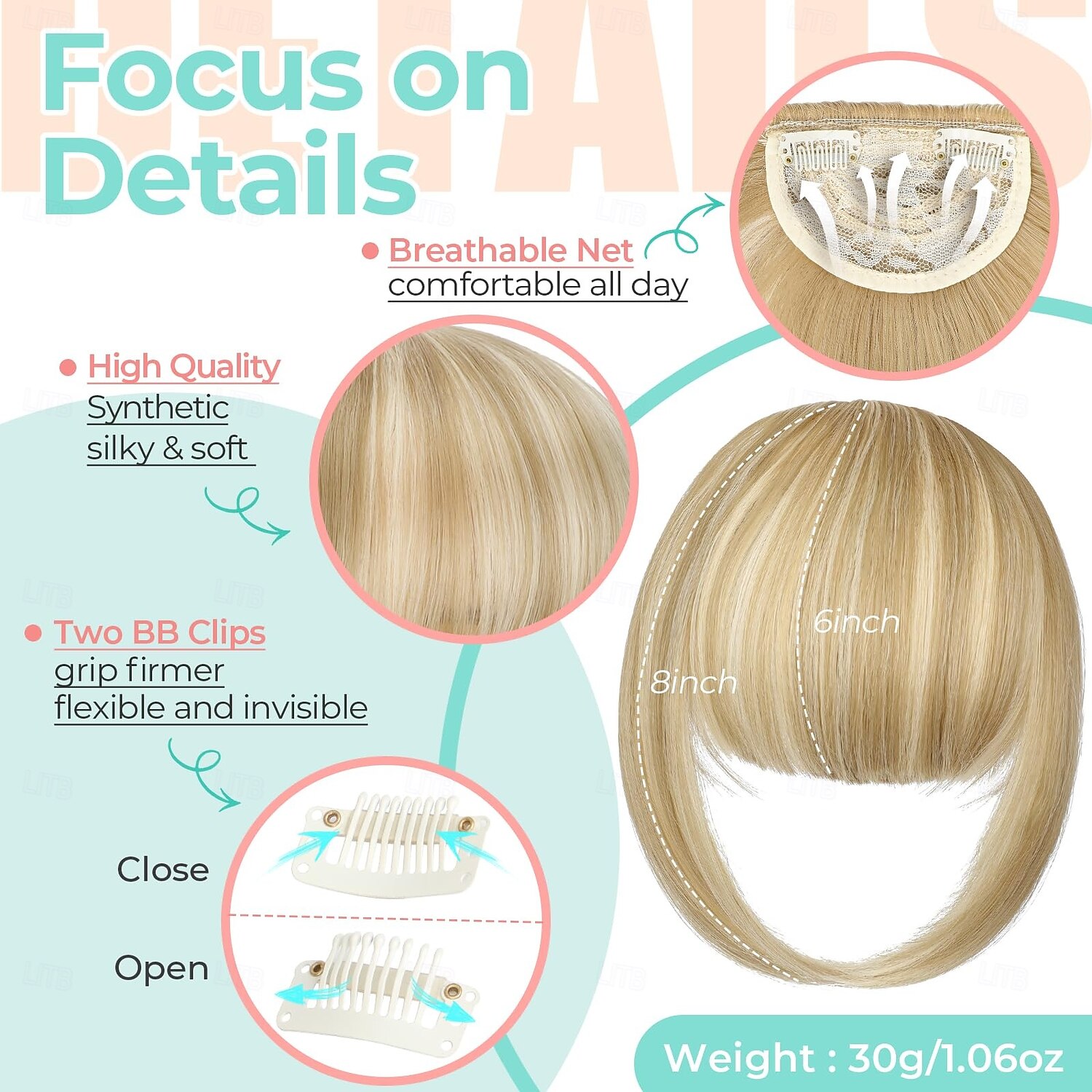 Чёлки Прямой Искусственные волосы Жен. 2026 - $14.49 –P8