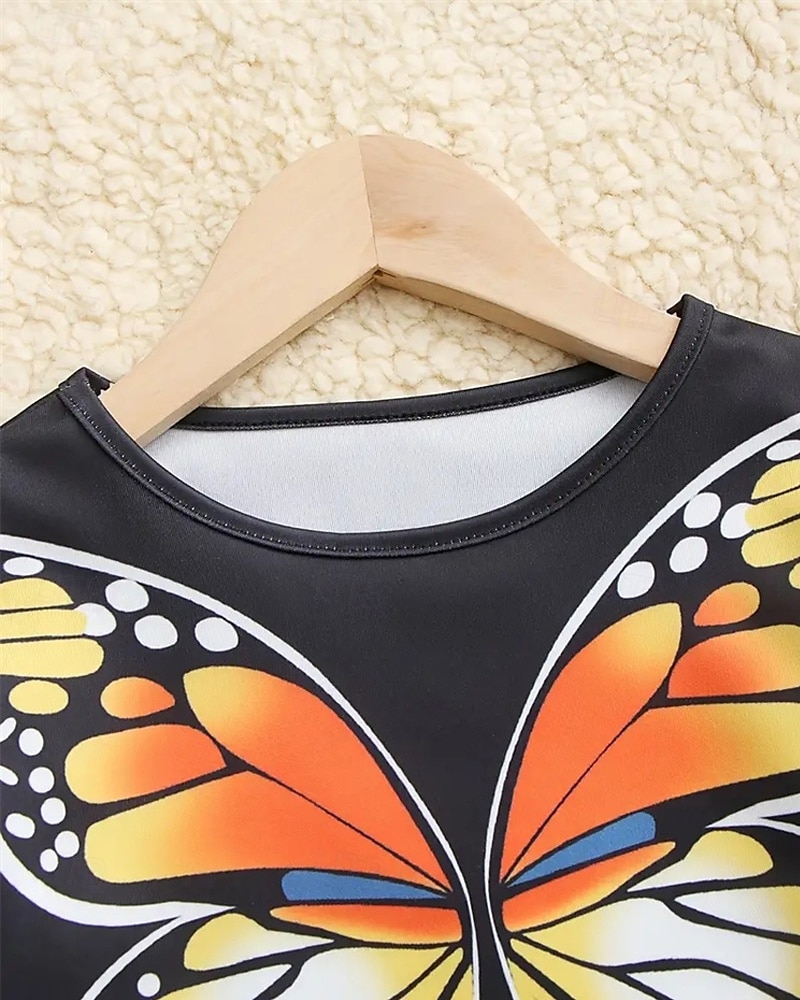 Dziewczyny ' 3D Graficzny Motyl Sukienka Długi rękaw Lato Wiosna Urlop Codzienny Święto Księżniczka Piękny Słodkie Dzieci 4-12 lat Codzienne sukienki Sukienka A line Do kolan Regularny 2025 - $17.49 –P12