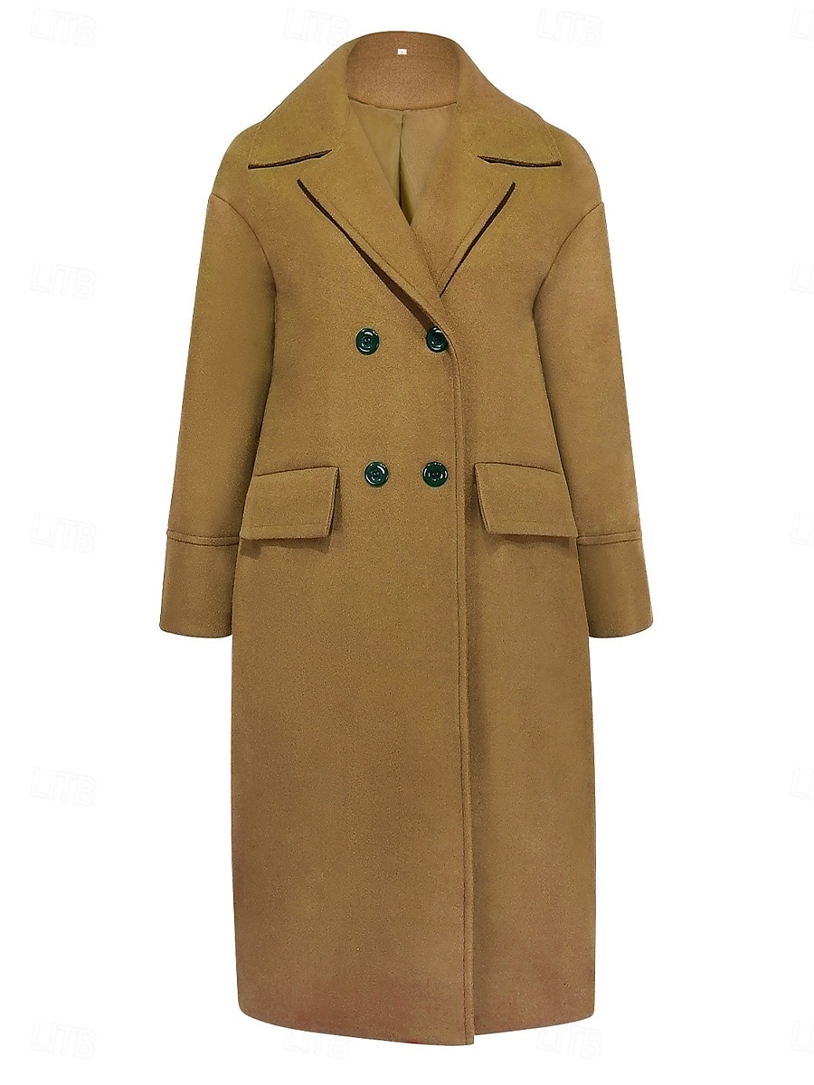 Damen Wintermantel Mantel Umhang / Umhänge Windundurchlässig warm halten Tasche Brautkleider schlicht Streetstyle Glatt Urlaub Arbeit Strasse Freizeitskleidung Einreihiger Verschluss Umlegekragen 2025 - $73.99 –P17