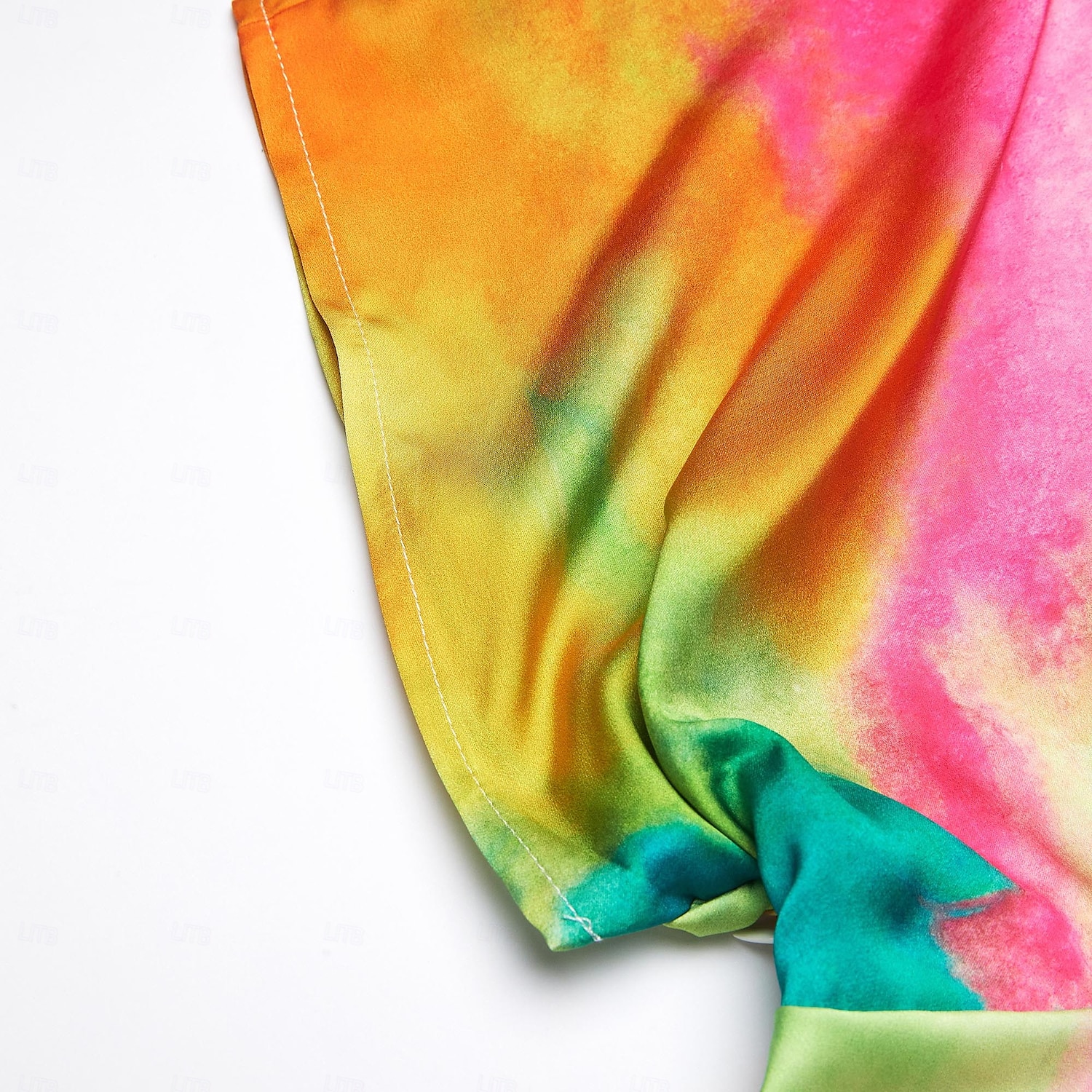 dámské svatební šaty pro hosty ombré potisk ve výstřihu midi šaty elegantní rande krátký rukáv regular fit dovolená denní letní šaty 2025 - $59.99 –P4