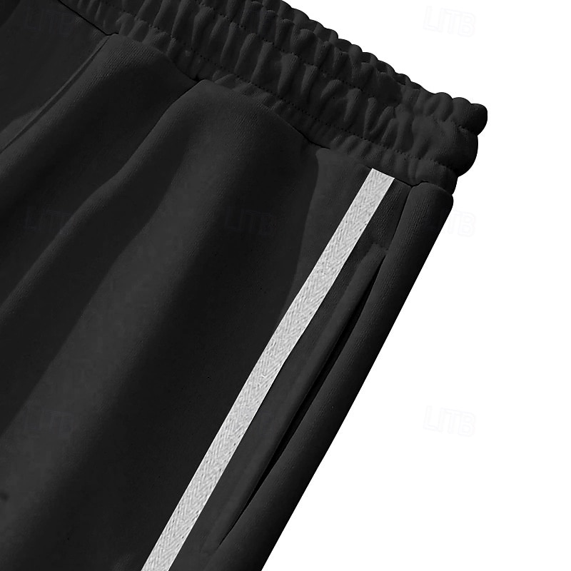 Herr Joggingbyxor Träningsbyxor med vida ben Tear Away Byxor Snörning Elastisk midja Sidoknapp Färgblock Komfort Ledigt Dagligen Helgdag Vintage Sport Svart 2026 - $26.99 –P7