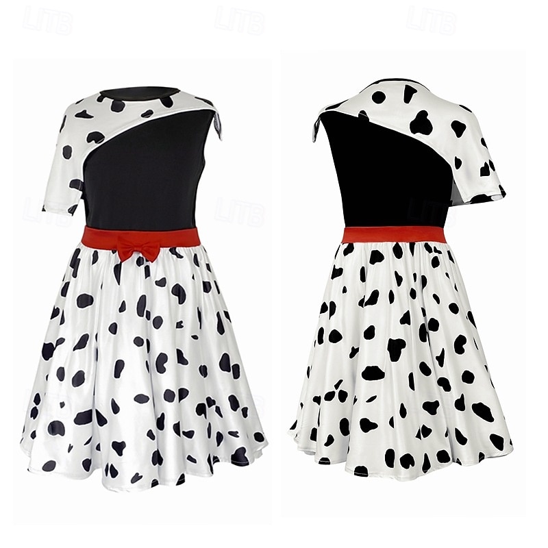 Sto a jeden dalmatin Cruella de Vil Šaty Maškarní Cosplay kostým Obleč se Filmové kostýmy for Dívčí Dětské Plesová maškaráda Párty a večer 2025 - $41.99 –P2