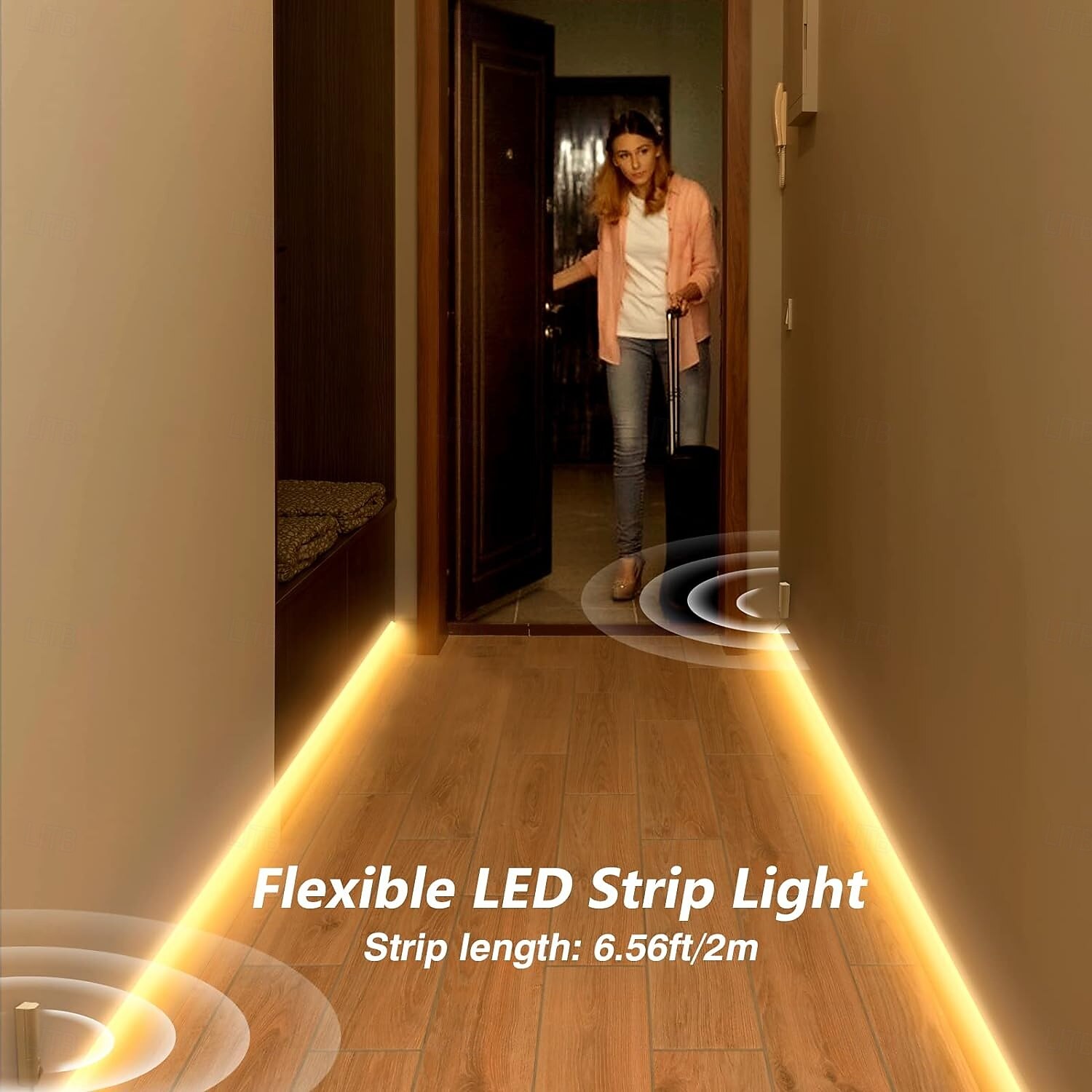 Motion Sensor LED Light Strip 1-2.5 Meters, Rechargeable Battery Box, Indoor Motion-Activated Light for Wardrobes, Stairs, Cabinets, Counters, and Beds (Batteries Not Included) 2025 - $13.49 –P11