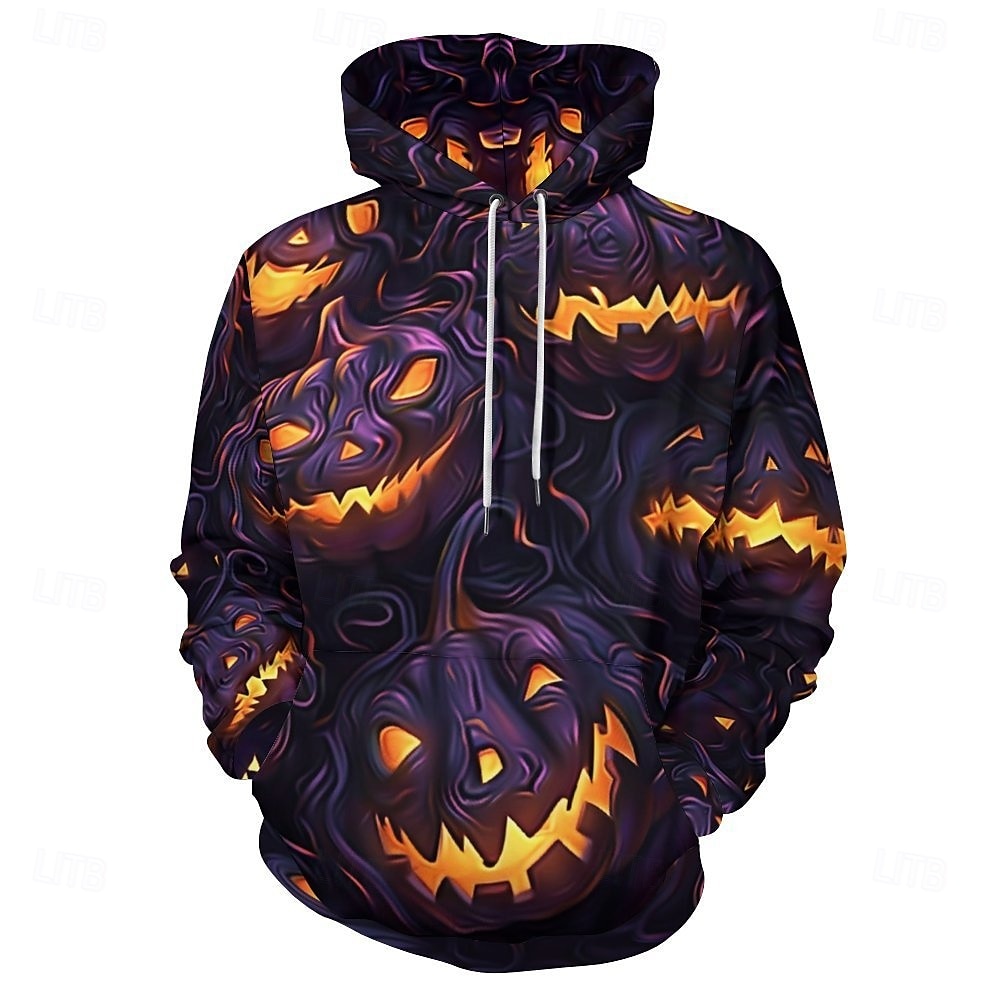 Dýně Kapuce Pullover předvečer Všech svatých 3D Přední kapsa Grafika Pro Pro páry Pánské Dámské Dospělé předvečer Všech svatých Karneval Plesová maškaráda 3D tisk Párty Běžné / Denní 2025 - $29.99 –P2