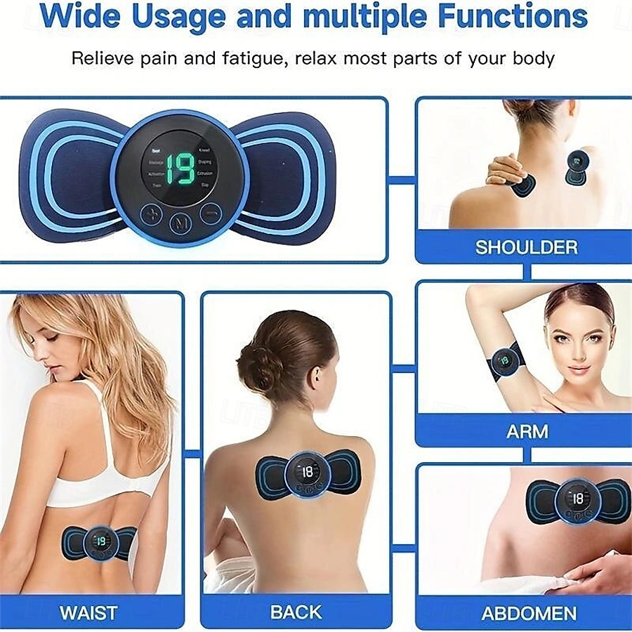 3/6 stuks smart ems nekmassager mini nek- en rugstimulatiemassager draagbare gelpad sticker dun 2025 - $24.99 –P15