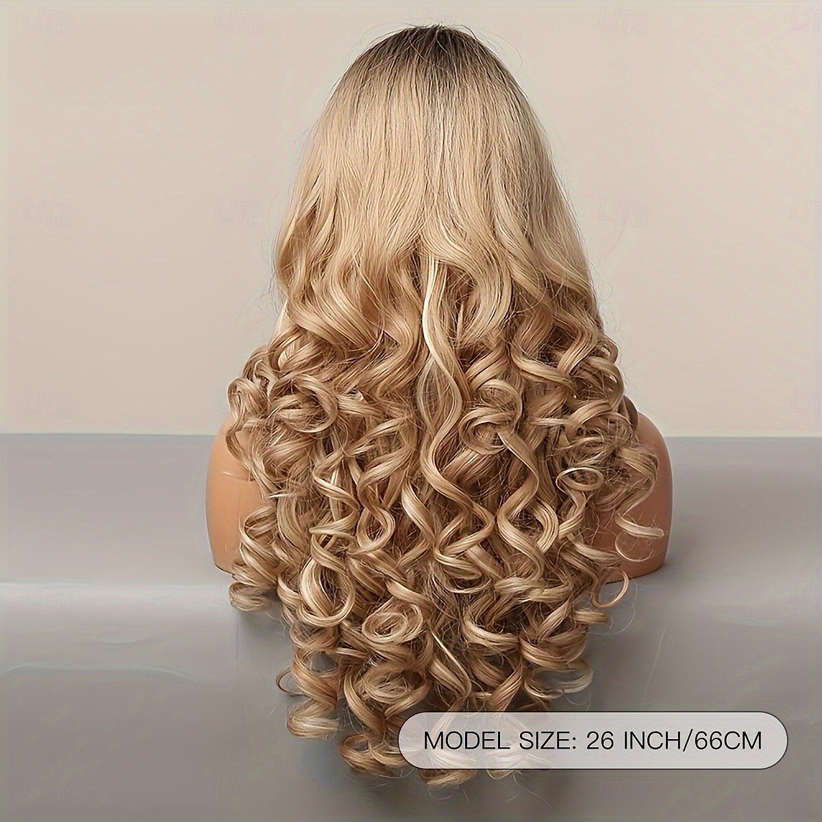 lange ombre pruiken met donkere wortels losse golvende synthetische haar pruik met pony voor vrouwen dagelijkse feest cosplay kleding 2025 - $19.99 –P8
