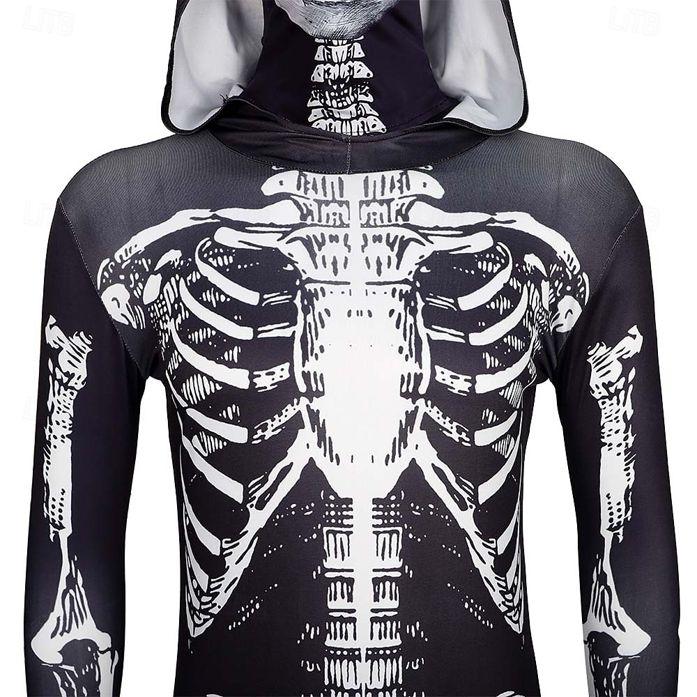Skull Skeleton Carnival Costume Full Body Suit Zentai Suits Bodysuits Kid's Adults' Men's Women's Boys Scary Costume Performance Party Carnival Masquerade Easy Carnival Costume 2025 - $40.99 –P5