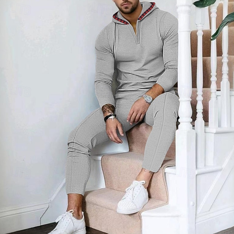 Hombre Sudadera Tracksuit Negro Blanco Azul Real Caqui Gris Con Capucha Plano 2 Piezas Deporte Diario Festivos Ropa de calle Básico Casual Primavera & Otoño Ropa Sudaderas con capucha Sudaderas 2026 - $50.99 –P3